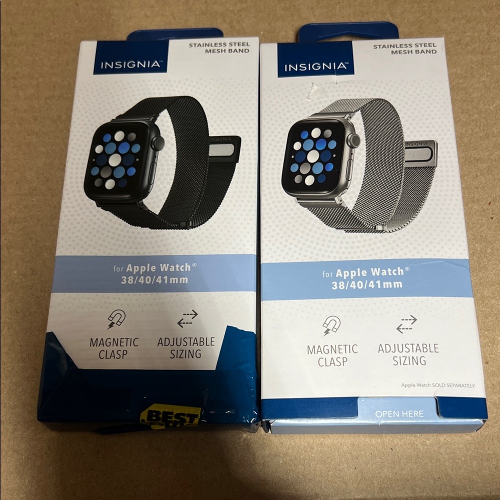 Stainless Steel Mesh Bands for Apple Watch - Black and Silver